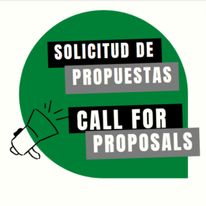 Graphic saying Call for Proposals and Solicitud de Propuestas.